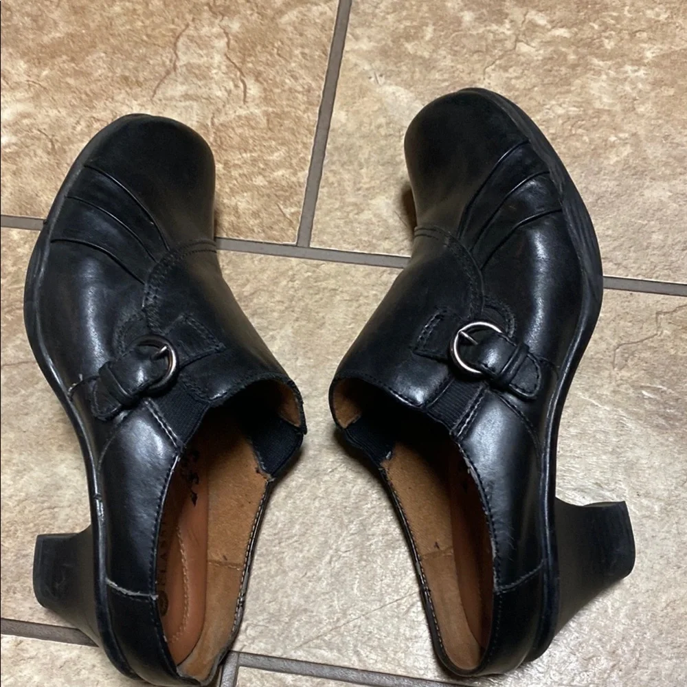 Earth Spirit Classics Leather Black Mules Classic Timeless Spring Quiet Luxury - Picture 5 of 8